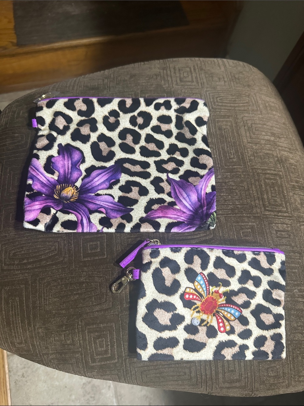 Estee Lauder Leopard Print Cosmetic Bags